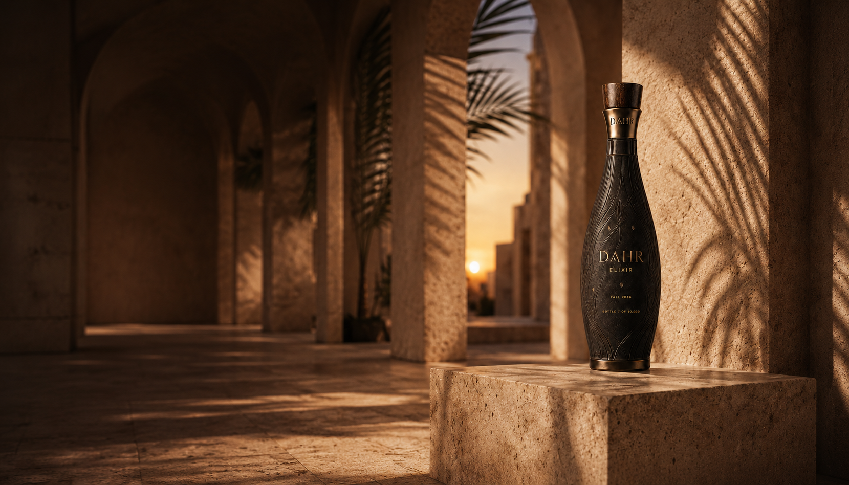 Full-width DAHR Elixir bottle scene